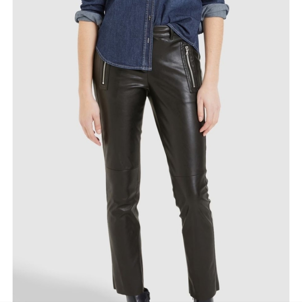 Marc Aurel Vegan Leather Pants Side Zip Pockets XL